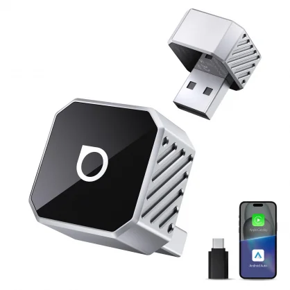 Adapteris Ottocast T3 Mini Pot Wireless CarPlay Silver