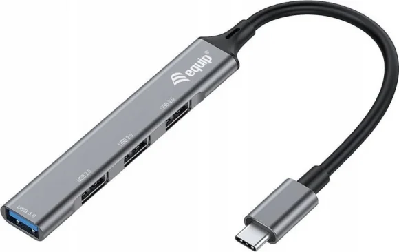 Aksesuaras EQUIP USB-Hub 4-Port 3.0 Black