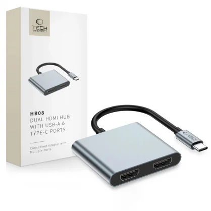 Aksesuaras Tech-Protect Hub HB08 4in1 USB-C HDMI 4K