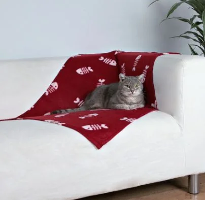 Aksesuaras TRIXIE Trixie Blanket 100x70cm BORDO IN WHITE FISHES