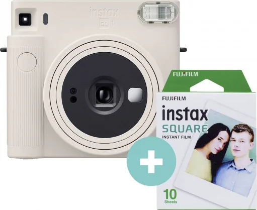 Analoginė kamera Fujifilm Instax Square SQ1 Chalk White + 10 Films