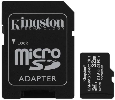 Atminties kortelė Kingston 32GB Canvas Select Plus 100R micro SDHC UHS-I + adapteris SDCS2/ 32GB
