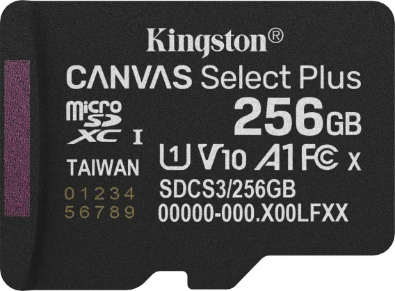 Atminties kortelė Kingston Canvas Select Plus Micro SDXC 256GB Class 10 SDCS3/ 256GBSP
