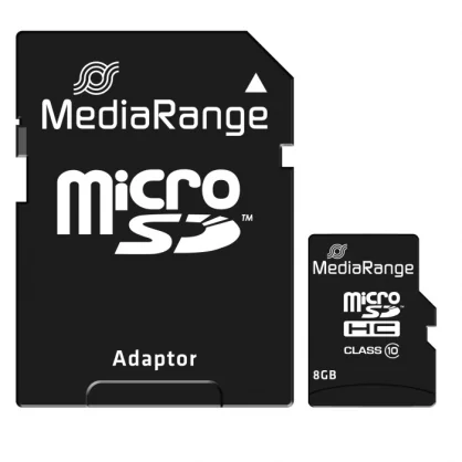 Atminties kortelė MediaRange Micro SDHC 8 GB Class 10 MR957