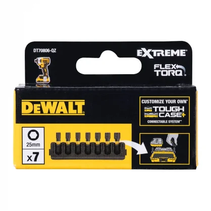 Atsuktuvai DeWALT 25mm HEX set FLEXTORQ 7pcs.