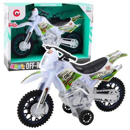 Elektrinė mašina LEAN Toys Motocross Off-Road Drive Lights Sounds White