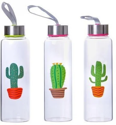 Gertuvė TORO Glass Bottle 0.39L Cactus Mix 1pcs