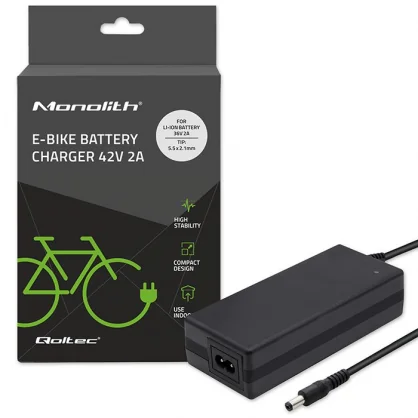 Įkroviklis Qoltec Charger for ebike batteries 36V, 42V, 2A