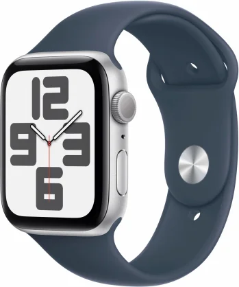 Išmanusis laikrodis Apple Watch SE 2 44mm sidabrinis aliuminis/ Storm Blue Sport Band - S/ M