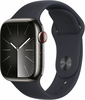 Išmanusis laikrodis Apple Watch Series 9 Cellular 41 mm grafito nerūdijantis plienas/ nakties juodumo apyrankė S/ M