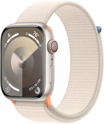 Išmanusis laikrodis Apple Watch Series 9 Cellular 45 mm žvaigždžių šviesos/ žvaigždžių šviesos sportinė apyrankė (Loop)