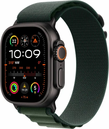 Išmanusis laikrodis Apple Watch Ultra 2 (2024) 49mm Black Titanium/ Dark Green Alpine Loop - M