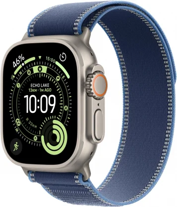 Išmanusis laikrodis Apple Watch Ultra 3 49mm Natural Titanium/ Blue/ Bright Blue Trail Loop - M/ L