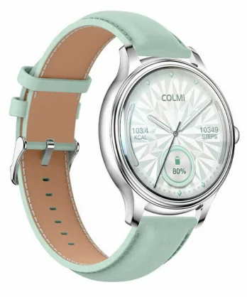 Išmanusis laikrodis Colmi L28 Silver/ Green Leather