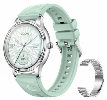 Išmanusis laikrodis Colmi L28 Silver/ Green + Silver Steel Strap