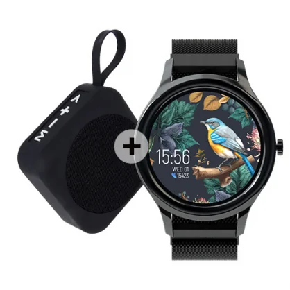 Išmanusis laikrodis Forever ForeVive 3 SB-340 Black + Bluetooth Speaker