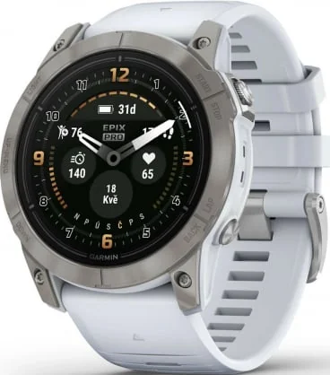 Išmanusis laikrodis Garmin Epix Pro (g2) 47mm Sapphire Titanium/ Whitestone 010-02803-21