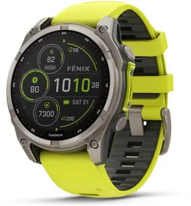 Išmanusis laikrodis Garmin Fenix 8 Sapphire Solar Yellow/ Graphite 47mm 010-02906-21