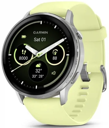 Išmanusis laikrodis Garmin Venu 4 45mm Silver with Citron Silicone Band 010-03014-02
