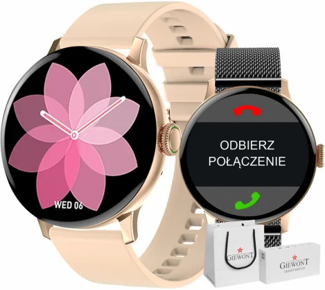 Išmanusis laikrodis Giewont GW330-4 Rose + Black strap