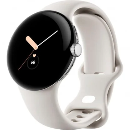 Išmanusis laikrodis Google Pixel Watch LTE 41mm Polished Silver/ Sport Band Chalk
