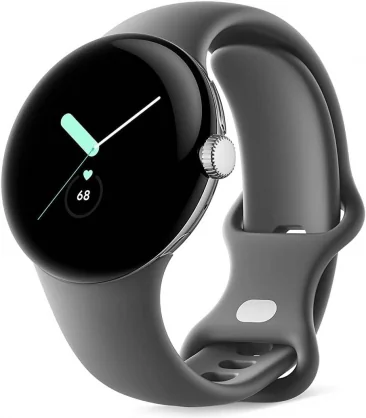 Išmanusis laikrodis Google Pixel Watch LTE 41mm Polished Silver/ Sport Band Charcoal