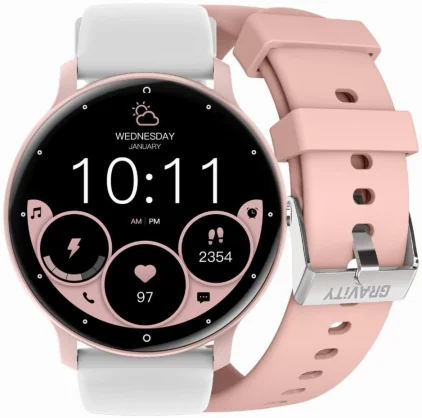 Išmanusis laikrodis Gravity GT1-6 PRO Pink + White Band