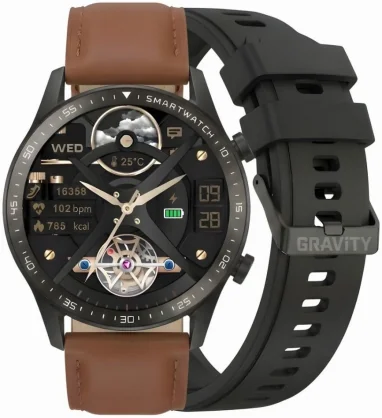Išmanusis laikrodis Gravity GT10-4 Brown + Black Band
