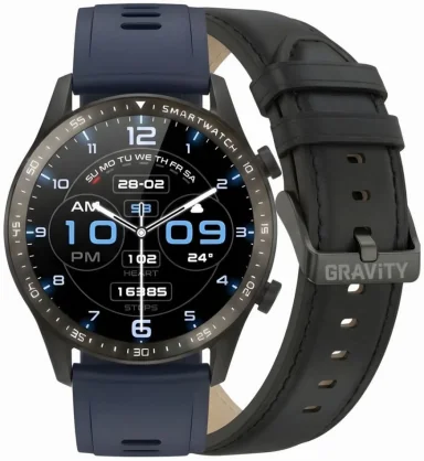 Išmanusis laikrodis Gravity GT10-5 Blue + Black Leather Band
