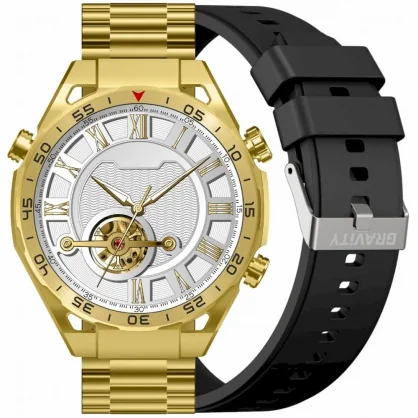 Išmanusis laikrodis Gravity GT13-2 Gold + Black Band