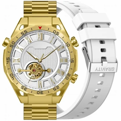 Išmanusis laikrodis Gravity GT13-3 Gold + White Band