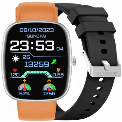 Išmanusis laikrodis Gravity GT18-4 Black + Orange Band
