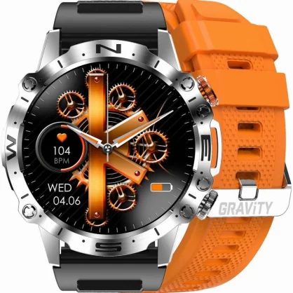 Išmanusis laikrodis Gravity GT20-4 Silver / Black + Orange Band