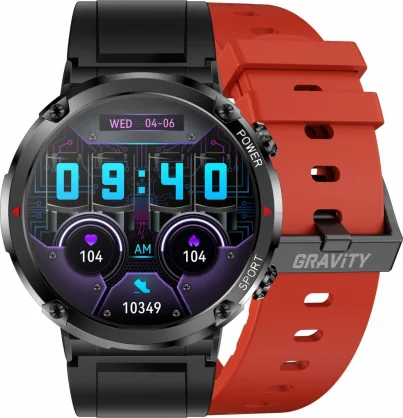 Išmanusis laikrodis Gravity GT21-6 Black + Red Band