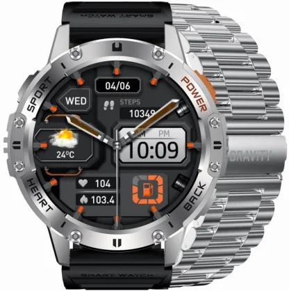 Išmanusis laikrodis Gravity GT22-2 Silver + Black Band