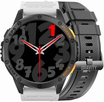 Išmanusis laikrodis Gravity GT24-2 GPS Black + White Band