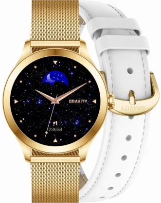 Išmanusis laikrodis Gravity GT25-2 PRO White + Gold Band