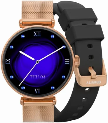 Išmanusis laikrodis Gravity GT26-3 Black + Rose Gold Band