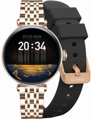 Išmanusis laikrodis Gravity GT26-6 Black + Rose Gold Band