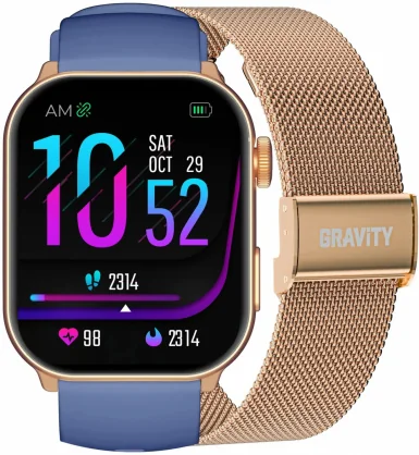 Išmanusis laikrodis Gravity GT28-8 Rose Gold + Blue Band