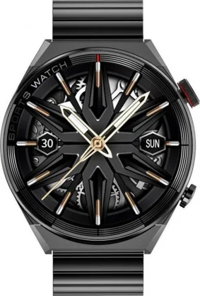 Išmanusis laikrodis Rubicon RNCE99 Black Metal + Silicon Black