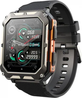 Išmanusis laikrodis Rubicon RNCF27 Black/ Orange