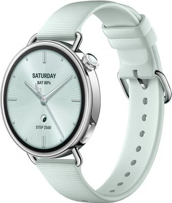 Išmanusis laikrodis Xiaomi Watch S4 41mm Fluororubber Strap Mint Green/ Silver