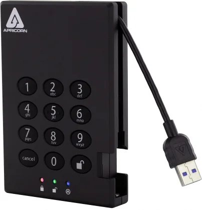 Išorinis kietasis diskas Apricorn Aegis Padlock 2TB 2.5" Juodas A25-3PL256-2000
