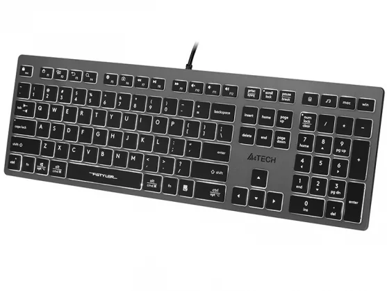 Klaviatūra A4Tech 47125 "FSTYLER FX60H" pilkai baltas su apšvietimu
