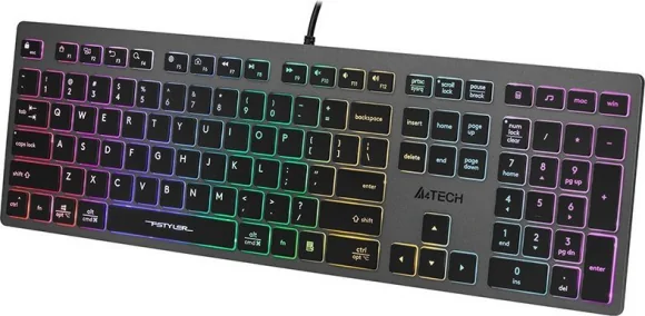 Klaviatūra A4Tech 47126 FSTYLER FX60H pilka Neon Backlit