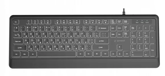 Klaviatūra Gembird KB-UML-04-CYRL (RU) Black