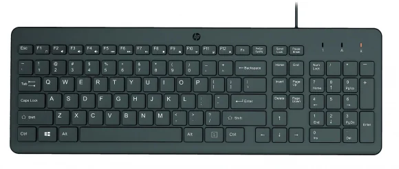 Klaviatūra HP Wired Keyboard 150 (664R5AA) US Black