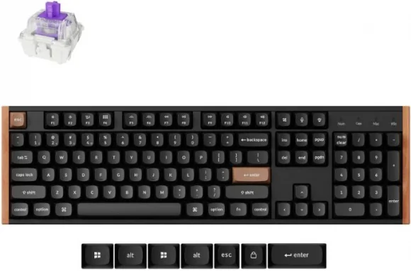 Klaviatūra Keychron K10H-F1 Wood Black (EN)