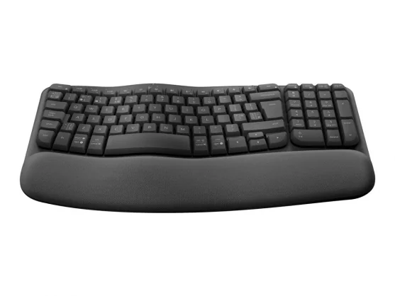 Klaviatūra Logitech Wave Keys for Business Ergonomic Keyboard US Black